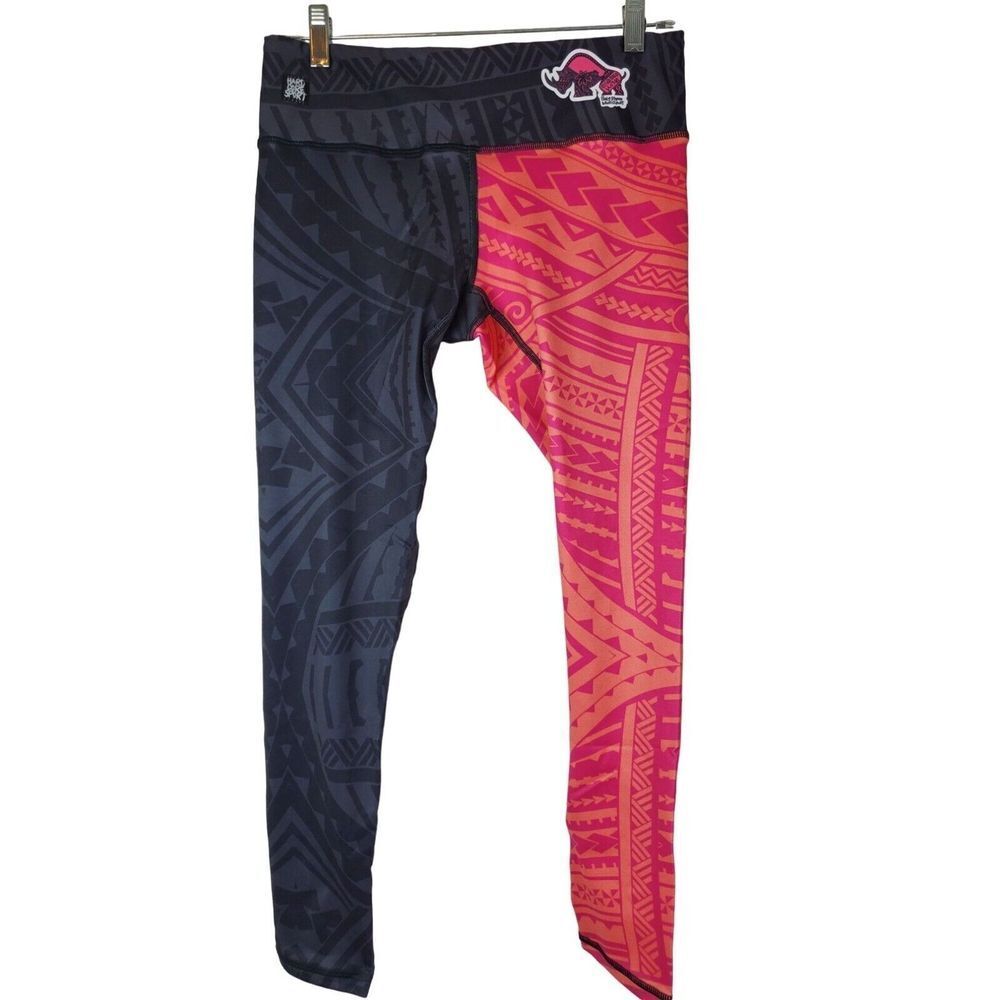 New NWOT Zoot Baby Rhino‎ Women's Leggings Size L Black Pink Athletic Workout